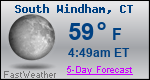 Weather Forecast for South Windham, CT