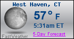Weather Forecast for West Haven, CT