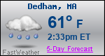 Weather Forecast for Dedham, MA
