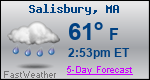 Weather Forecast for Salisbury, MA