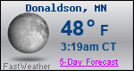 Weather Forecast for Donaldson, MN