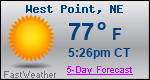 Weather Forecast for West Point, NE