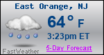 Weather Forecast for East Orange, NJ