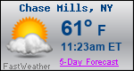 Weather Forecast for Chase Mills, NY