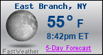 Weather Forecast for East Branch, NY