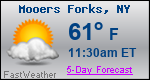 Weather Forecast for Mooers Forks, NY