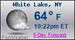 Weather Forecast for White Lake, NY