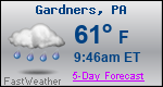Weather Forecast for Gardners, PA