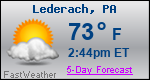 Weather Forecast for Lederach, PA