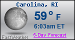 Weather Forecast for Carolina, RI