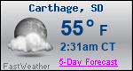 Weather Forecast for Carthage, SD