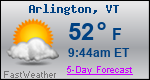 Weather Forecast for Arlington, VT