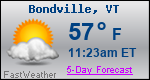 Weather Forecast for Bondville, VT