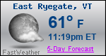 Weather Forecast for East Ryegate, VT