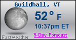 Weather Forecast for Guildhall, VT