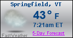 Weather Forecast for Springfield, VT
