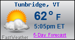 Weather Forecast for Tunbridge, VT