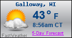 Weather Forecast for Galloway, WI