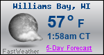 Weather Forecast for Williams Bay, WI