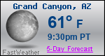 Weather Forecast for Grand Canyon, AZ