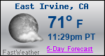 Weather Forecast for East Irvine, CA