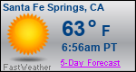 Weather Forecast for Santa Fe Springs, CA