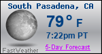 Weather Forecast for South Pasadena, CA