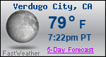 Weather Forecast for Verdugo City, CA