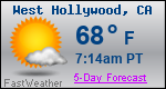 Weather Forecast for West Hollywood, CA