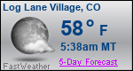 Weather Forecast for Log Lane Village, CO