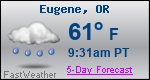 Weather Forecast for Eugene, OR