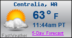 Weather Forecast for Centralia, WA