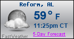 Weather Forecast for Reform, AL