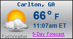 Weather Forecast for Carlton, GA