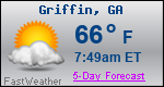 Weather Forecast for Griffin, GA