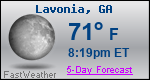 Weather Forecast for Lavonia, GA
