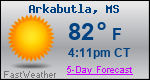 Weather Forecast for Arkabutla, MS