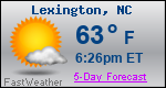 Weather Forecast for Lexington, NC