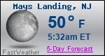 Weather Forecast for Mays Landing, NJ