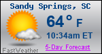 Weather Forecast for Sandy Springs, SC