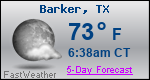 Weather Forecast for Barker, TX