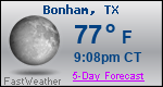 Weather Forecast for Bonham, TX