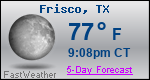 Weather Forecast for Frisco, TX