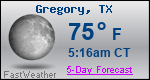 Weather Forecast for Gregory, TX