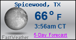 Weather Forecast for Spicewood, TX