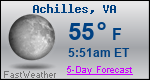 Weather Forecast for Achilles, VA