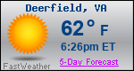 Weather Forecast for Deerfield, VA