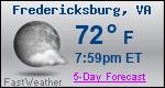 Weather Forecast for Fredericksburg, VA