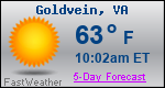 Weather Forecast for Goldvein, VA