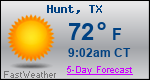 Weather Forecast for Hunt, TX